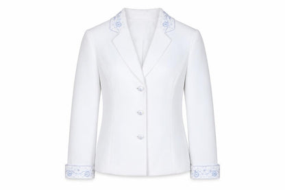 Kasper Women's White Blazer, Size 4, Regular Fit, Notch Lapel