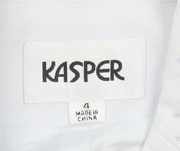 Kasper Women's White Blazer, Size 4, Regular Fit, Notch Lapel