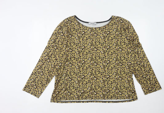 Alexara Women's Brown Animal Print Top L-XL Size