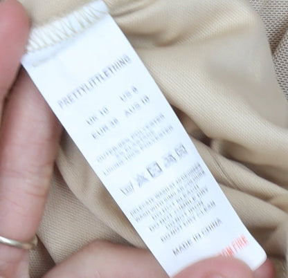 PrettyLittleThing Women's Beige Bodycon Dress Size 10