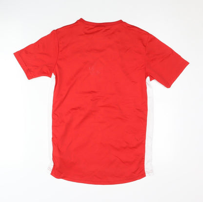 Uhlsport Boys Red T-Shirt 13-14 Years Logo Activewear