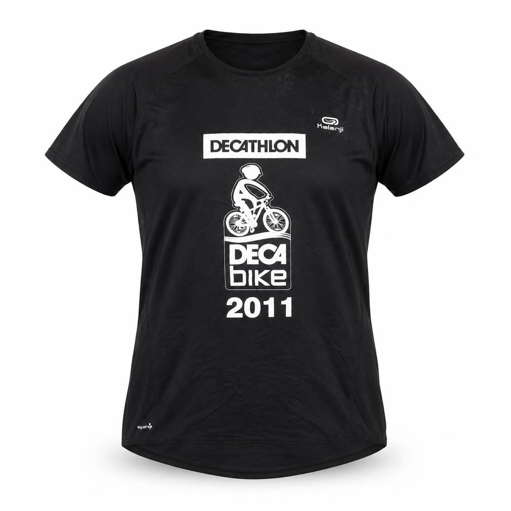 Unisex Adults UK Size M DECATHLON Black Cycling T-Shirt