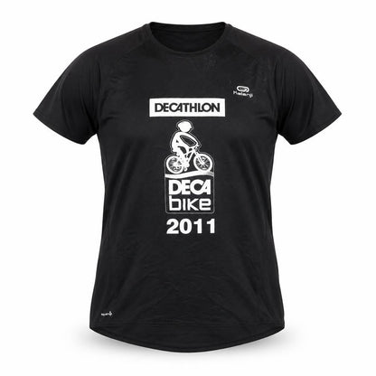 Unisex Adults UK Size M DECATHLON Black Cycling T-Shirt