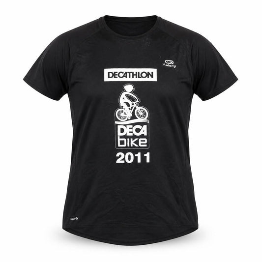 Unisex Adults UK Size M DECATHLON Black Cycling T-Shirt