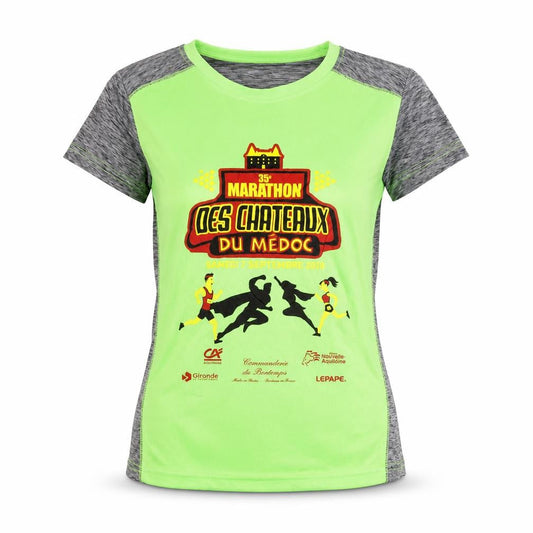Women's Green Grey Marathon T-Shirt Size S