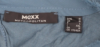 Mexx Women's Blue T-Shirt, Size 12, Casual Keyhole Neck