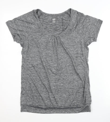 H&M Women's Grey T-Shirt S Basic Activewear
