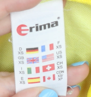 Erima Men's Yellow Football Jersey XS - Short Sleeve Sport T-Shirt