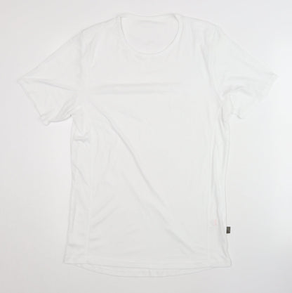 TCM Men's White Crew Neck T-Shirt, L, Breathable