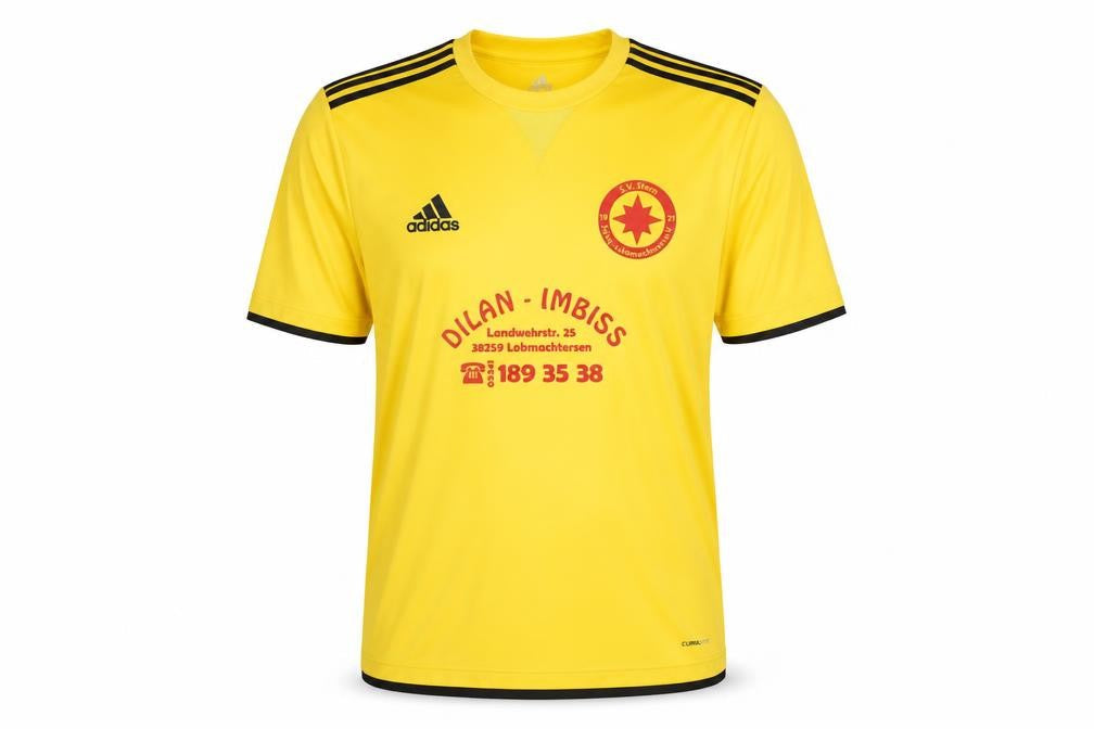 Mens UK Size XL adidas Yellow Football T-Shirt