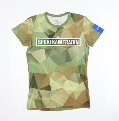 Peppex Sports Unisex Green Camouflage T-Shirt S