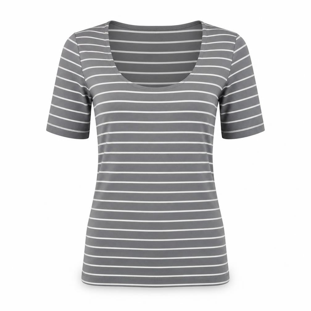 Apriori Women's Grey Striped T-Shirt XS