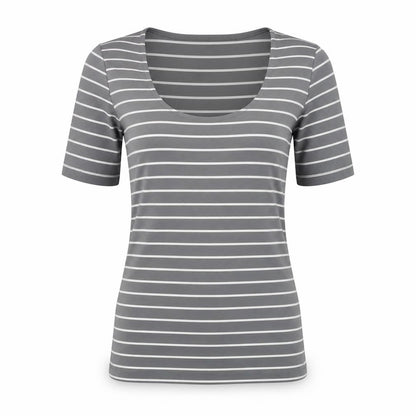 Apriori Women's Grey Striped T-Shirt XS