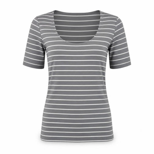 Apriori Women's Grey Striped T-Shirt XS