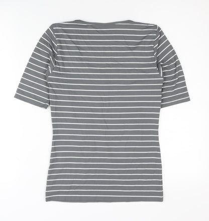 Apriori Women's Grey Striped T-Shirt XS