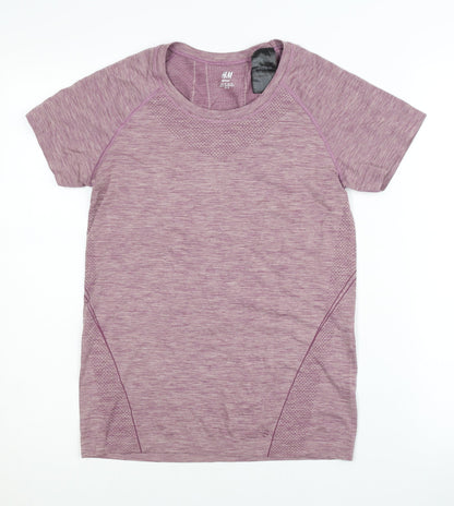 H&M Women's Purple Athletic T-Shirt, M, Sporty Performance