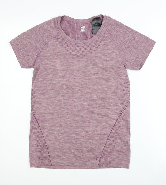 H&M Women's Purple Athletic T-Shirt, M, Sporty Performance