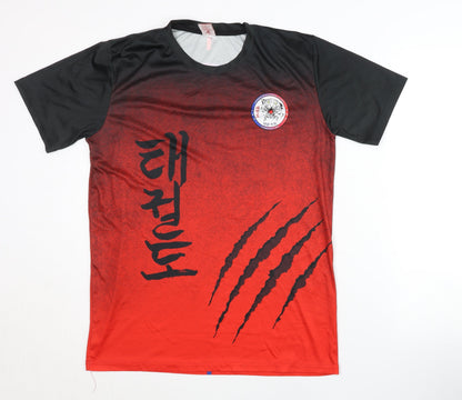 Sublim Art Men's Red Black Graphic Print Jersey T-Shirt