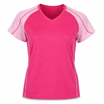 Women's Pink V-Neck Athletic T-Shirt