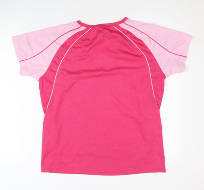 Women's Pink V-Neck Athletic T-Shirt