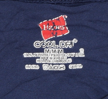 Hanes Blue Unisex Activewear T-Shirt M Crew Neck