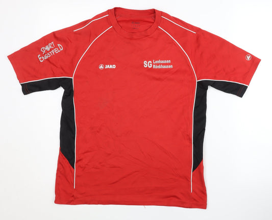 Jako Men's Red Football Jersey T-Shirt, Size M