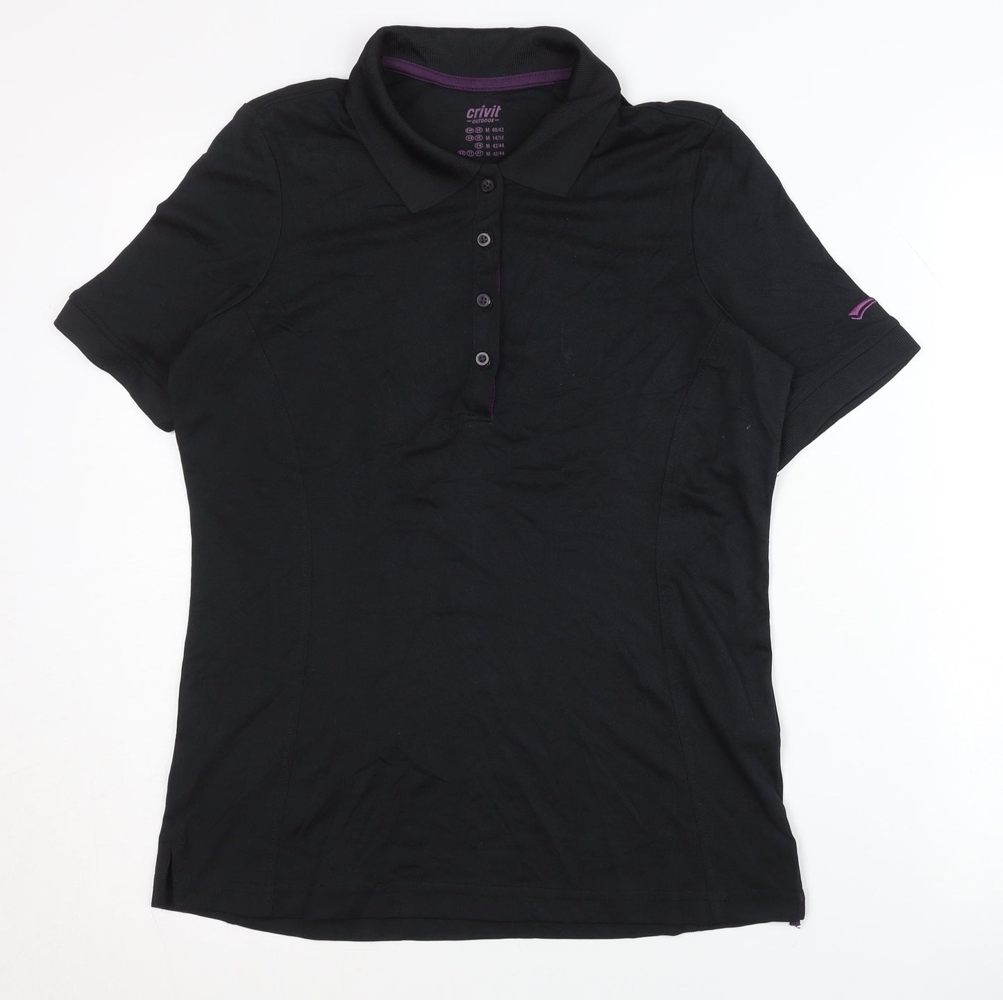 Crivit Women's Black Polo Activewear Top Size 14