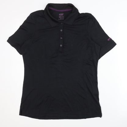 Crivit Women's Black Polo Activewear Top Size 14