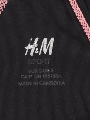 H&M Women's Black Slim Fit Sports Tank Top, Size S