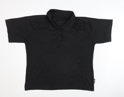 ANZON7 Unisex Black Polo Shirt, Regular Fit, Lightweight