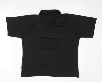 ANZON7 Unisex Black Polo Shirt, Regular Fit, Lightweight