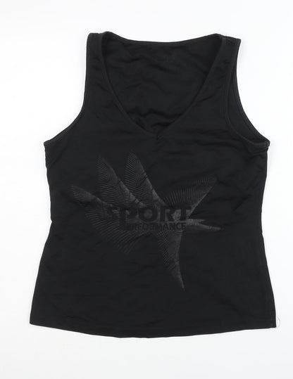 Crivit Women's Black Tank Top Size 10 V-Neck