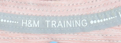 H&M Women's Pink Athletic T-Shirt - Size S