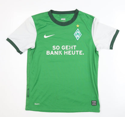 Nike Boys Green Football Jersey L Short Sleeve