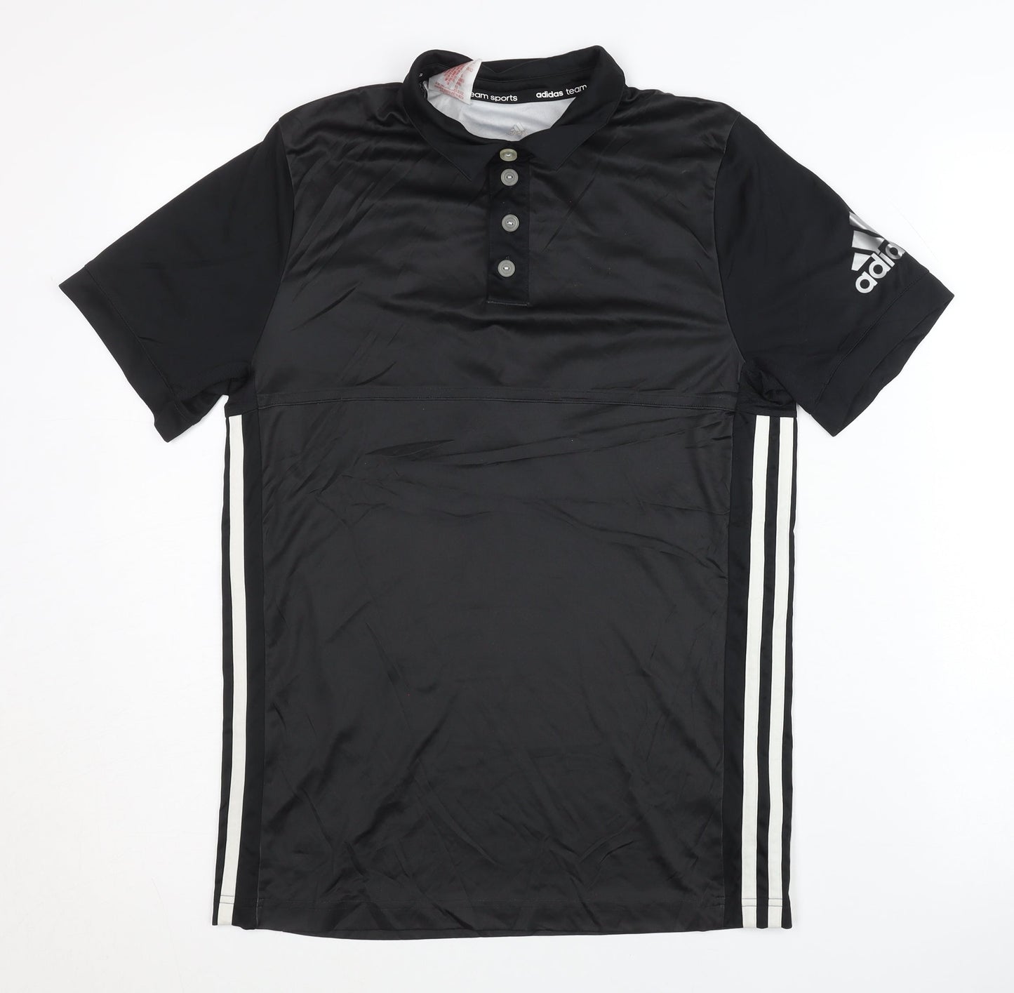 Adidas Boys Black Polo Shirt, 13-14 Years, Sports Style