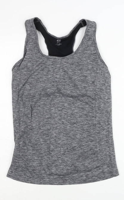 H&M Women's Grey Racerback Tank Top Size 16