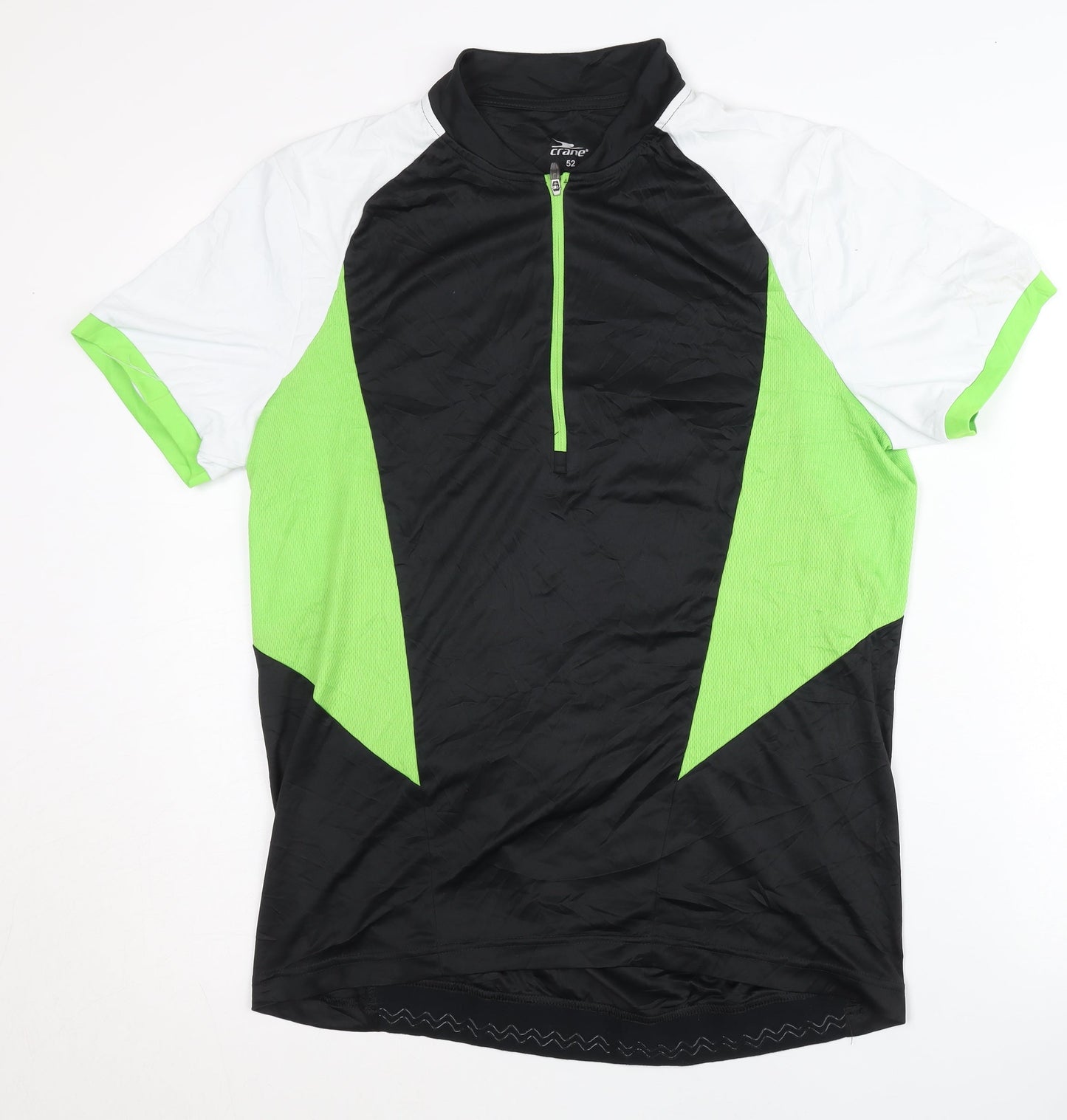 Crane Men's Black Cycling Jersey 2XL, Polyester