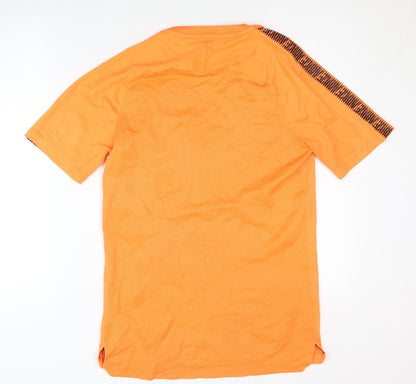 Nike Men's Orange Mesh T-Shirt, Size S, Sports Activewear