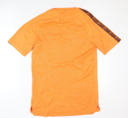 Nike Men's Orange Mesh T-Shirt, Size S, Sports Activewear
