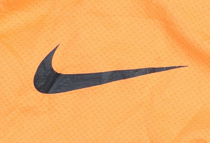 Nike Men's Orange Mesh T-Shirt, Size S, Sports Activewear