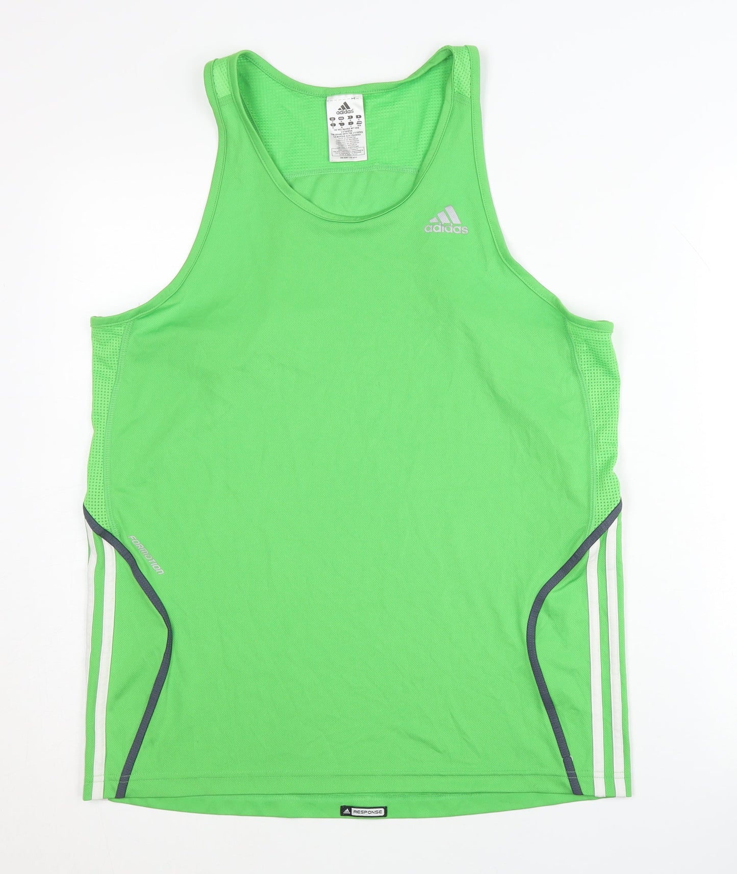 Adidas Unisex Green Tank Top M for Gym & Running