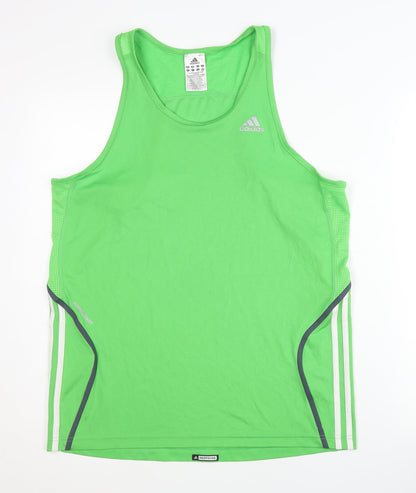 Adidas Unisex Green Tank Top M for Gym & Running