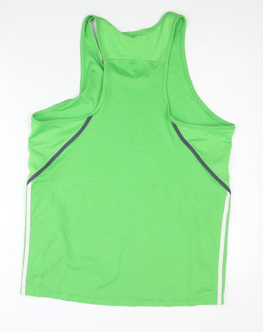 Adidas Unisex Green Tank Top M for Gym & Running