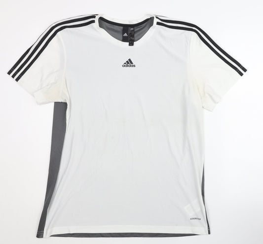 Adidas Men's White L Jersey T-Shirt - Gym & Training