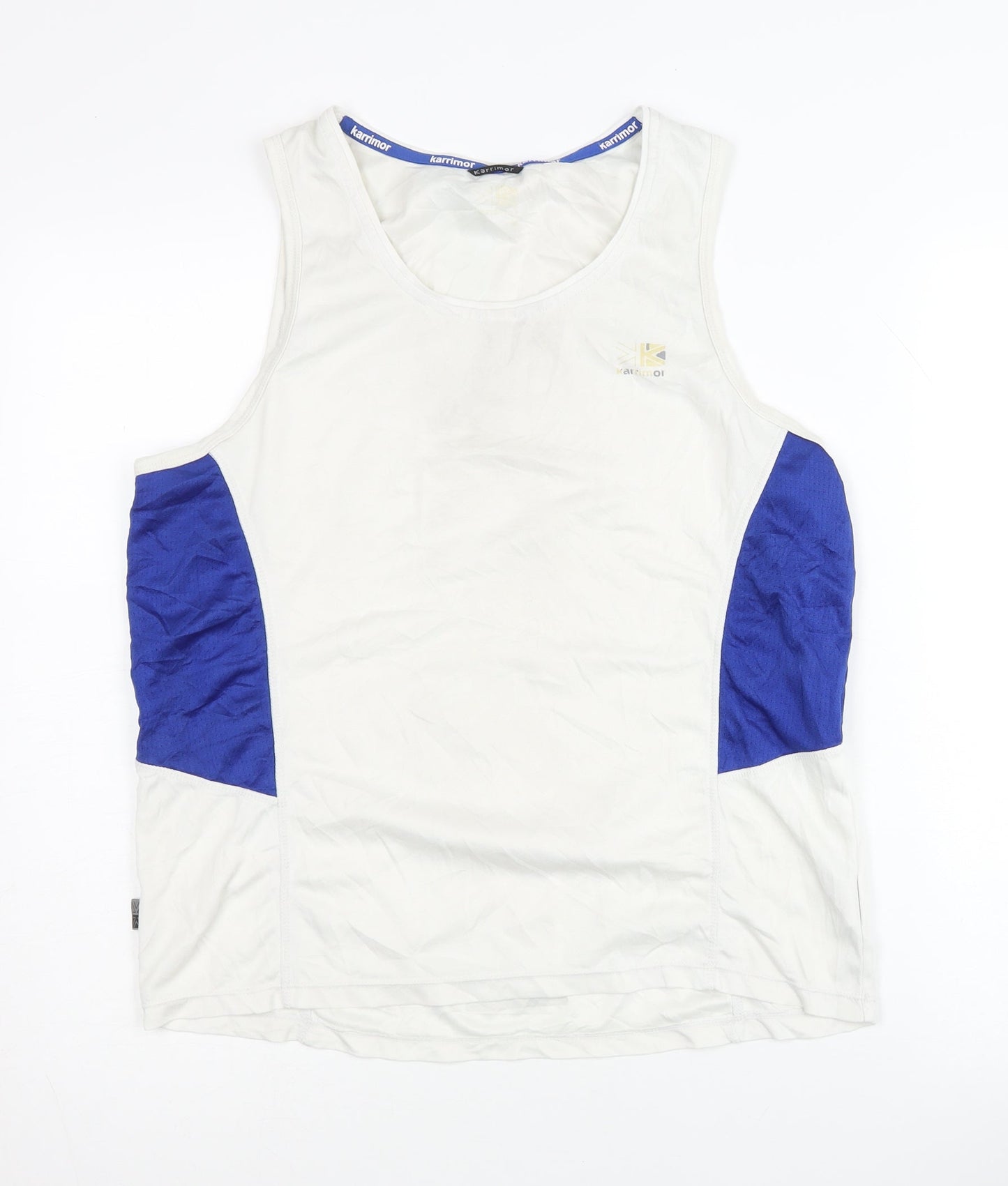 Karrimor Men's White/Blue Tank Top, M, Athletic Quick Dry