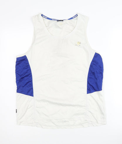 Karrimor Men's White/Blue Tank Top, M, Athletic Quick Dry