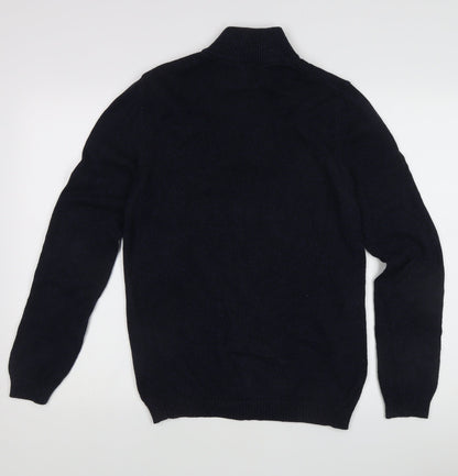 ASOS Design Black Wool Full Zip Men's Jumper XS