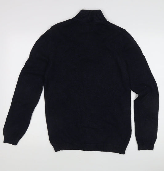 ASOS Design Black Wool Full Zip Men's Jumper XS