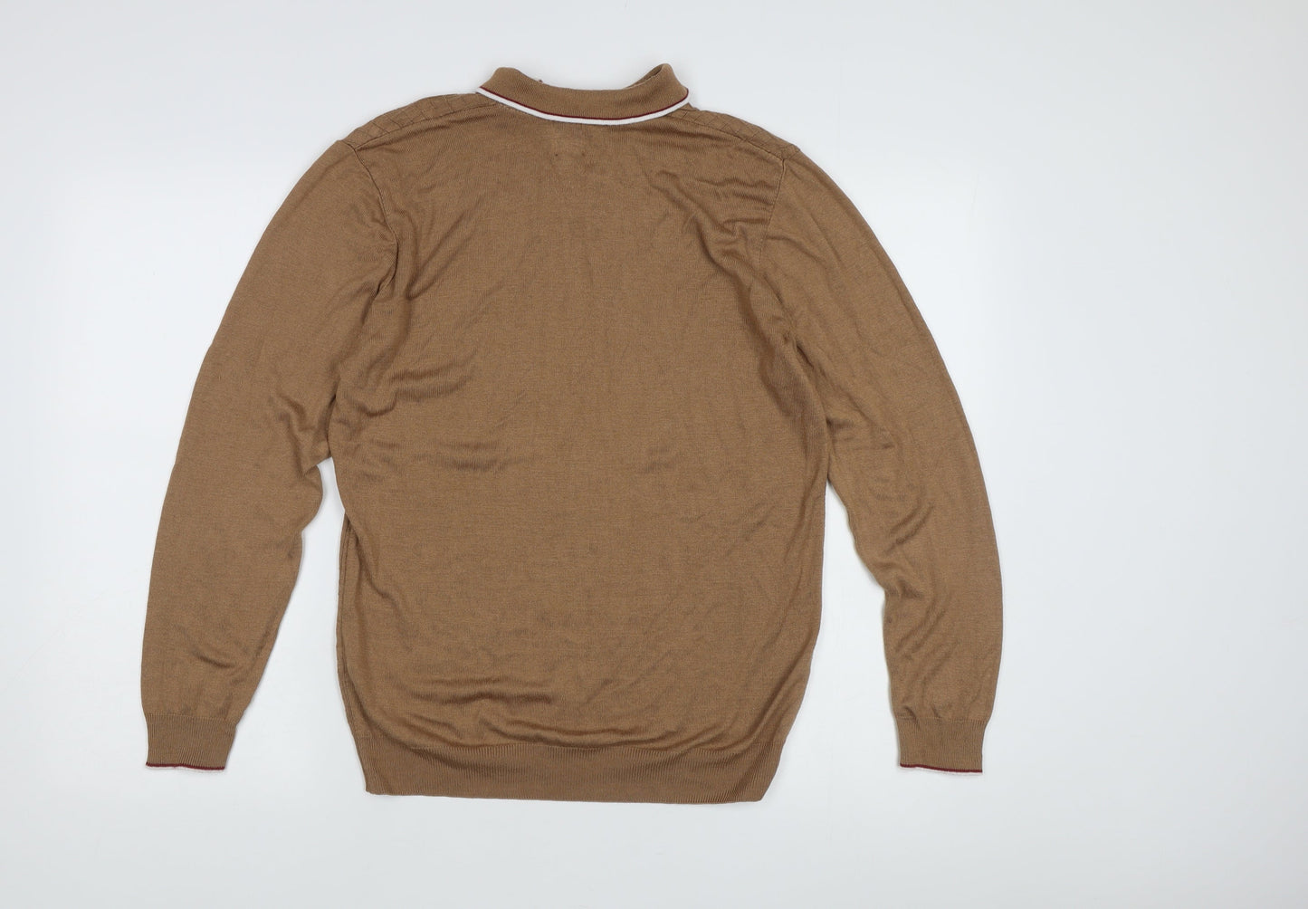 River Island Men's Brown Cable-Knit Pullover, Size L