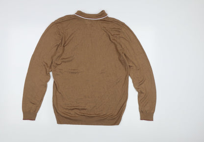 River Island Men's Brown Cable-Knit Pullover, Size L